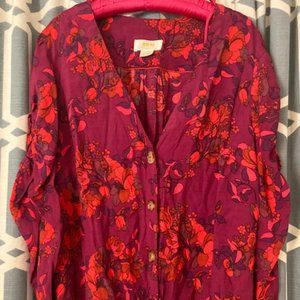 Maeve Jourdain Floral Blouse size Medium